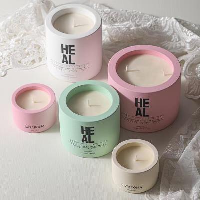 Custom Solid Color Macaron Candle Cup Container Nude Color Candle Jar 