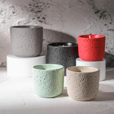 Wholesale Mini Matte Custom Printed  Concrete Candle Jar For Soy Wax