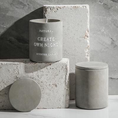 customized scented candle vessels cement concrete candle jar concrete jars for candles